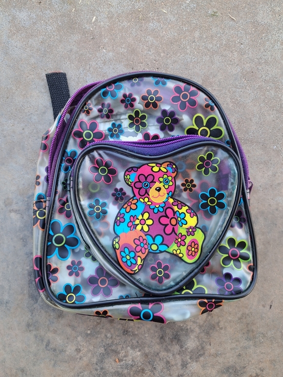 Lisa Frank Handbags - Vintage Y2k Clear Lisa Frank Bag With Floral Teddy Bear